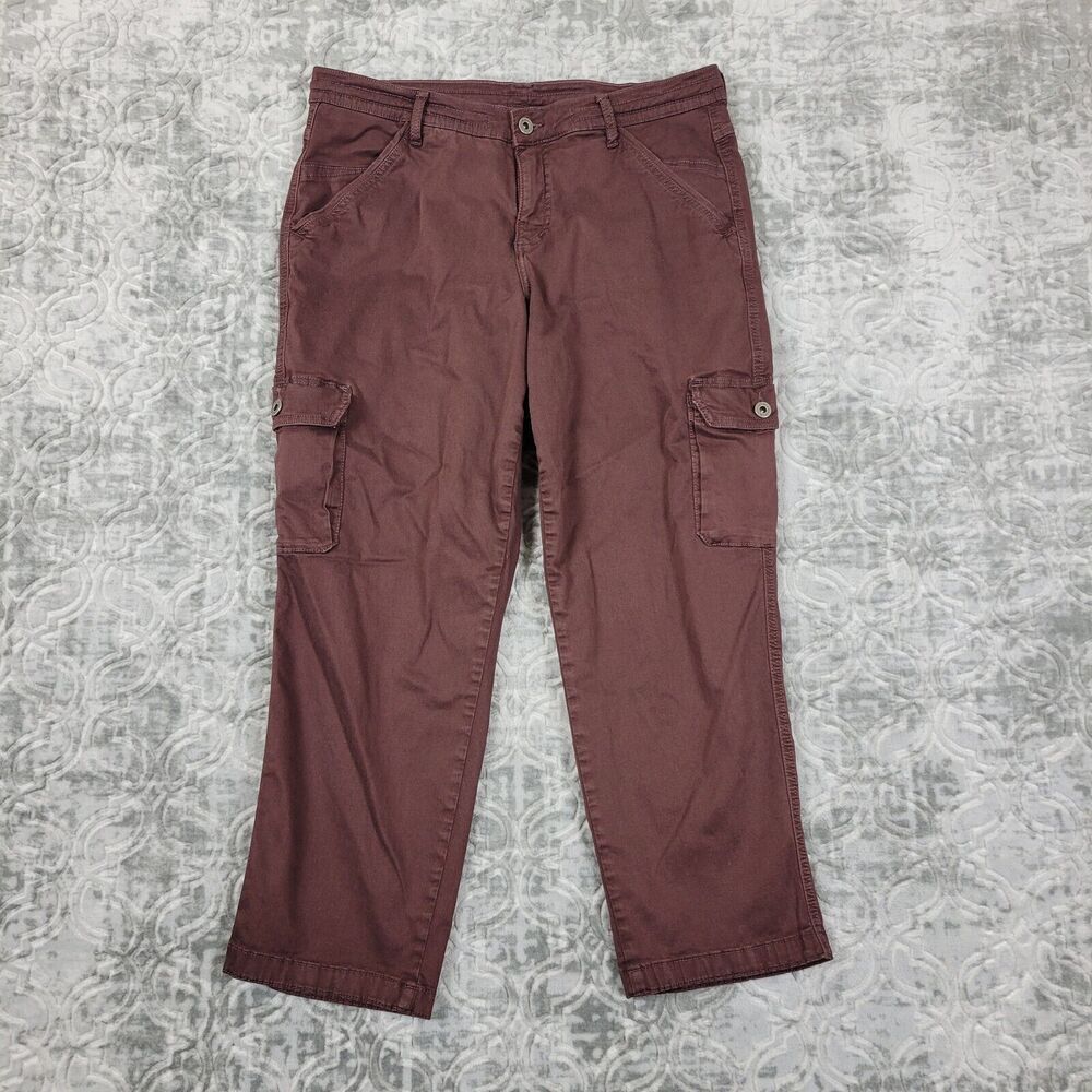 Kuhl Pants Women's 12  Burgundy Kultivatr Kargo Crop Chicory Hiking Casual 6412